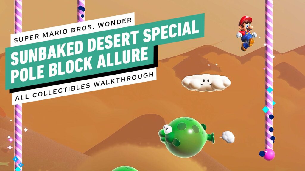 Super Mario Bros. Wonder - Sunbaked Desert Special: Pole Block Allure (All Seeds and Big Coins)